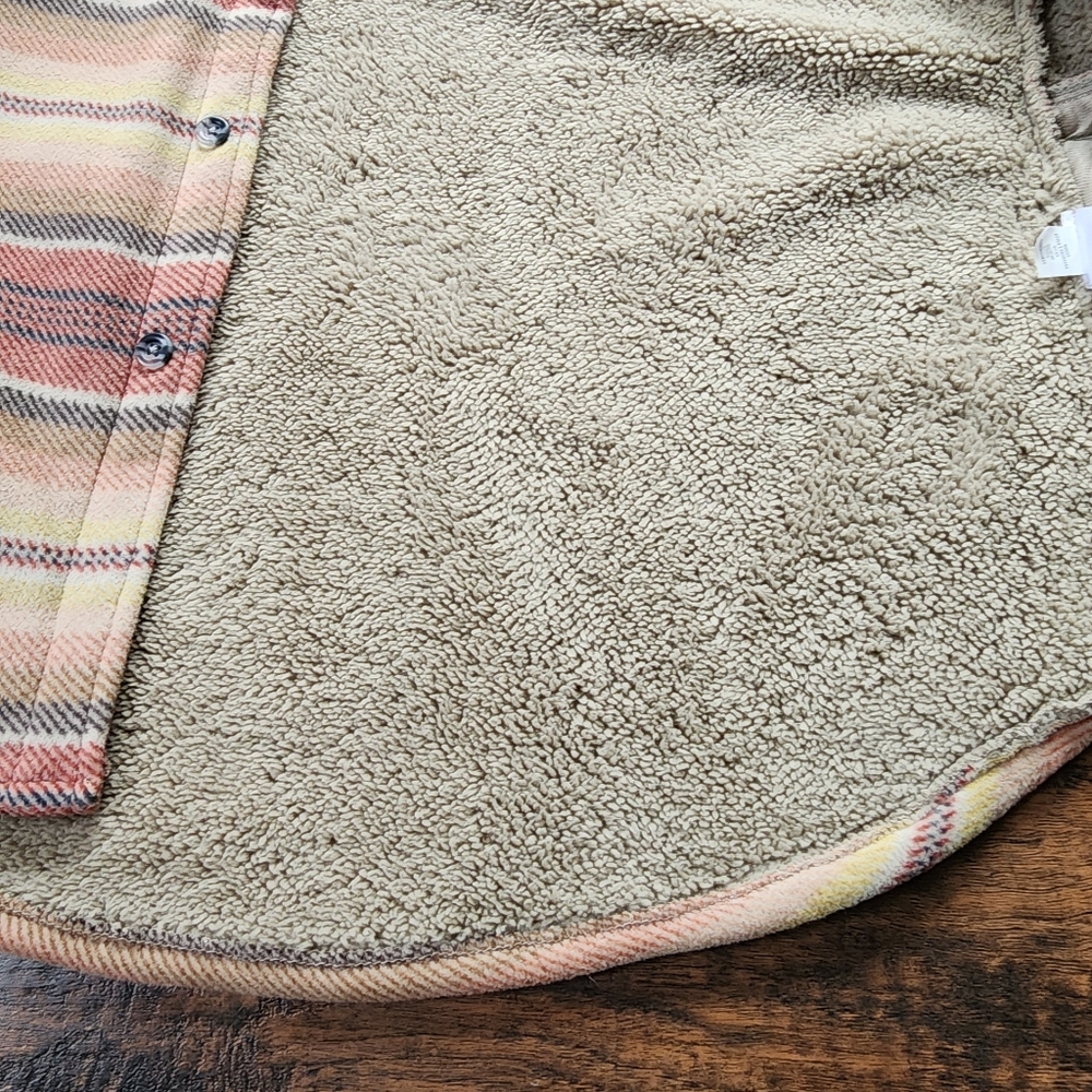 Eddie Bauer Striped Sherpa Lined Fleece Jacket - Picture 10 of 16